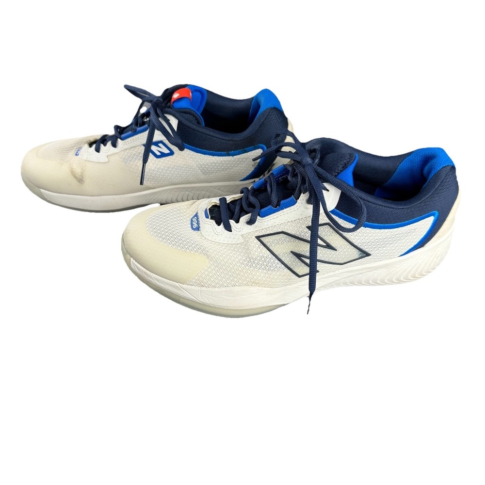 Men's New Balance 996v6 White/Blue Pickle Ball Court Shoe 10 Athletic Sports